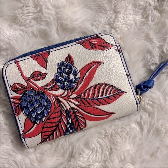 Tory Burch Vintage Floral Leather Zip Wallet / Coin Bag. Clean GUC. - Picture 4 of 13